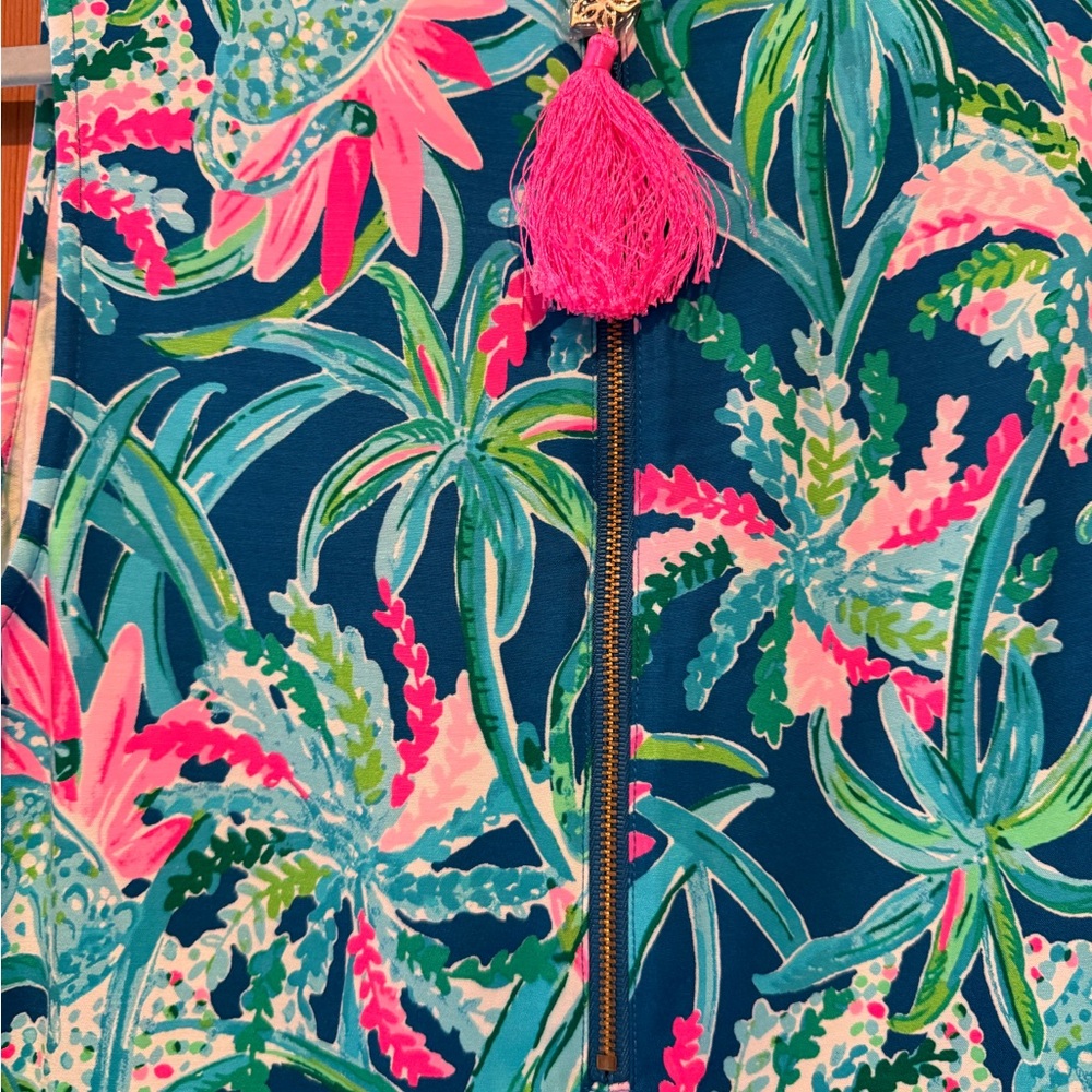 Lilly Pulitzer Pink, Teal & Green Tropical Shift Dress - Picture 7 of 7